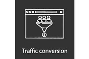 Traffic conversion chalk icon