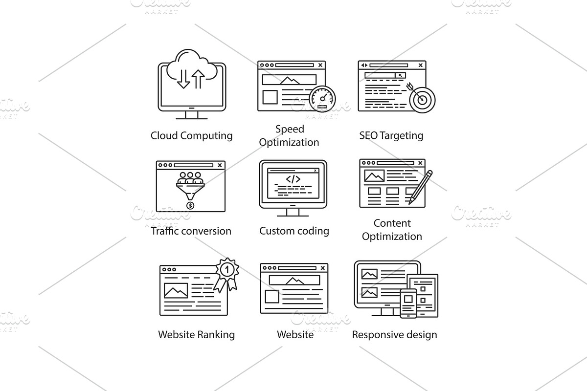SEO linear icons set in Icons - product preview 8