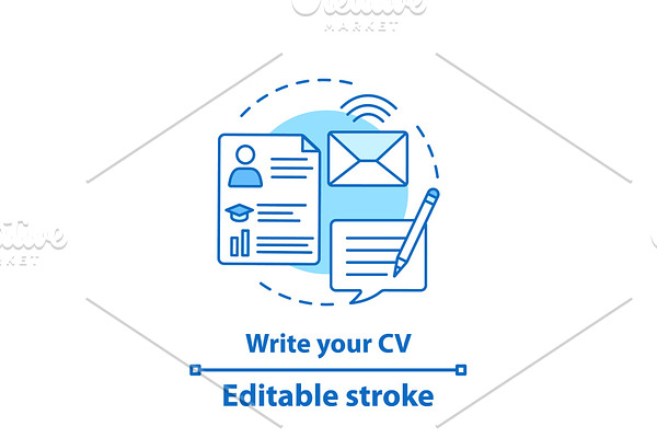 Writing CV concept icon