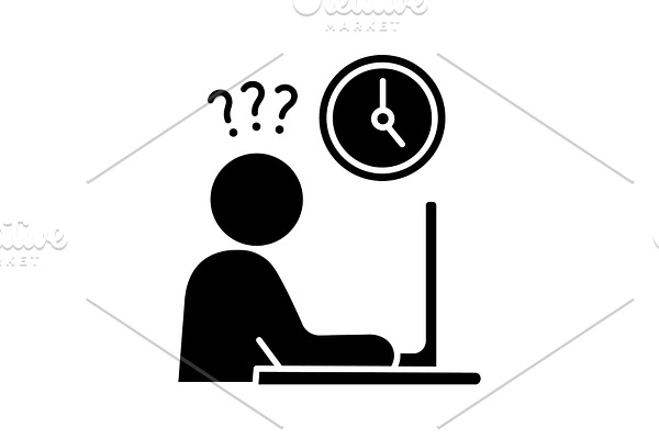 Work rush glyph icon