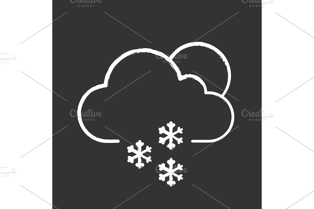 Scattered snow chalk icon in Icons - product preview 8