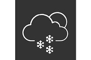 Scattered snow chalk icon