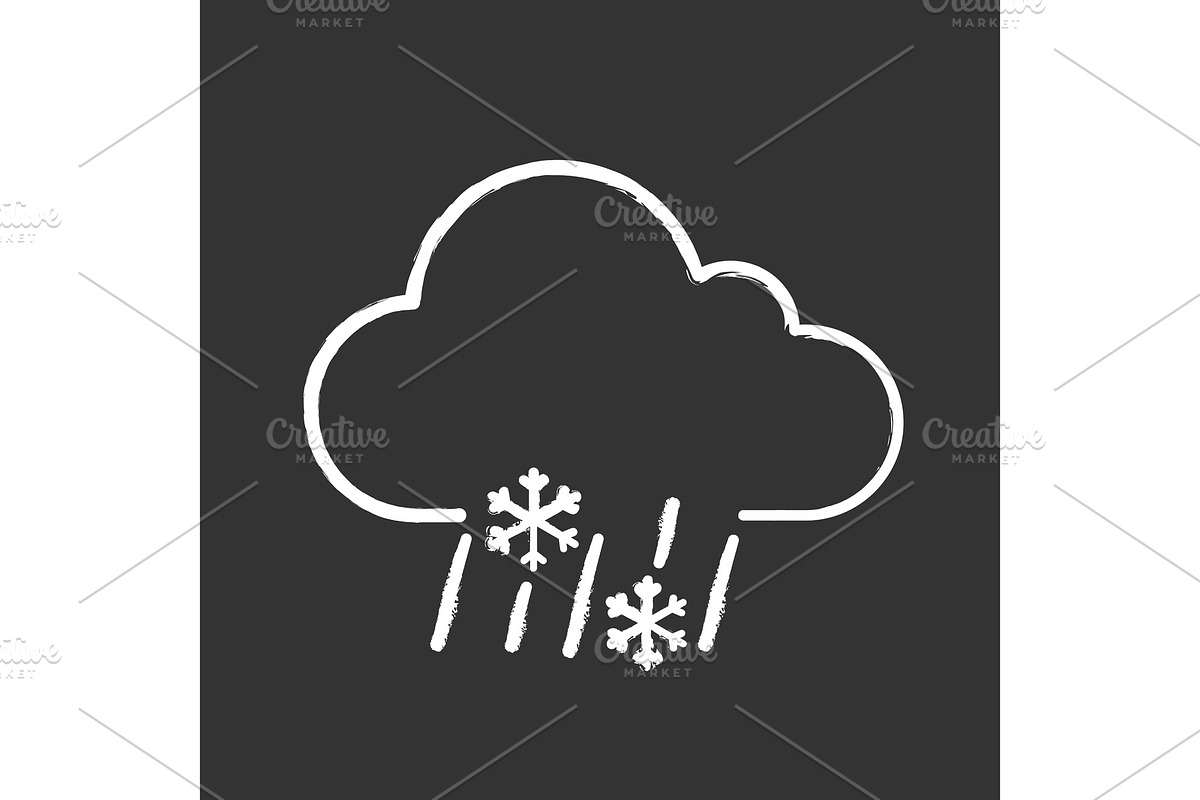 Sleet weather chalk icon in Icons - product preview 8