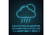 Scattered shower neon light icon