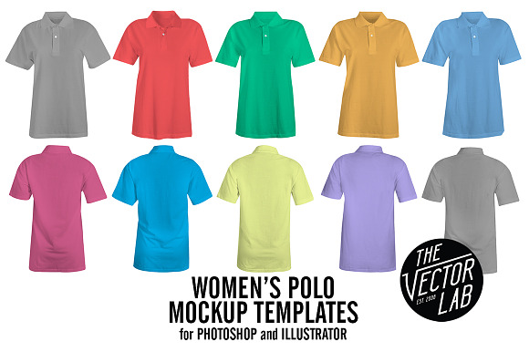 Women's Polo Shirt Mockup Templates in Product Mockups - product preview 2