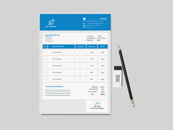 INVOICE in Stationery Templates - product preview 1