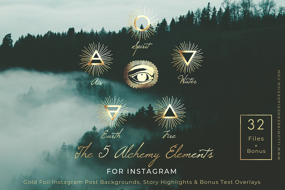 Gold Foil Alchemy Elements Instagram
