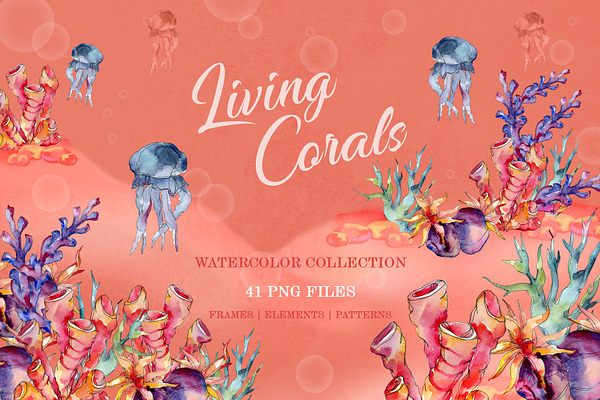 Living Corals Watercolor png