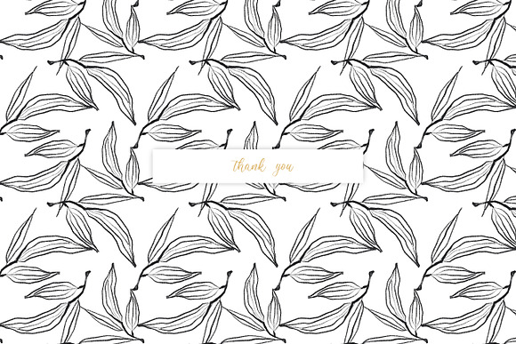 Flower and leaves sketch patterns in Patterns - product preview 7