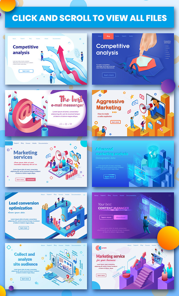 Marketing Tools Isometric Design in Web Elements - product preview 1