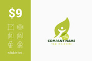 Human Leaf Nature Health Logo