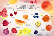 Summer Fruit Watercolor Clip-art
