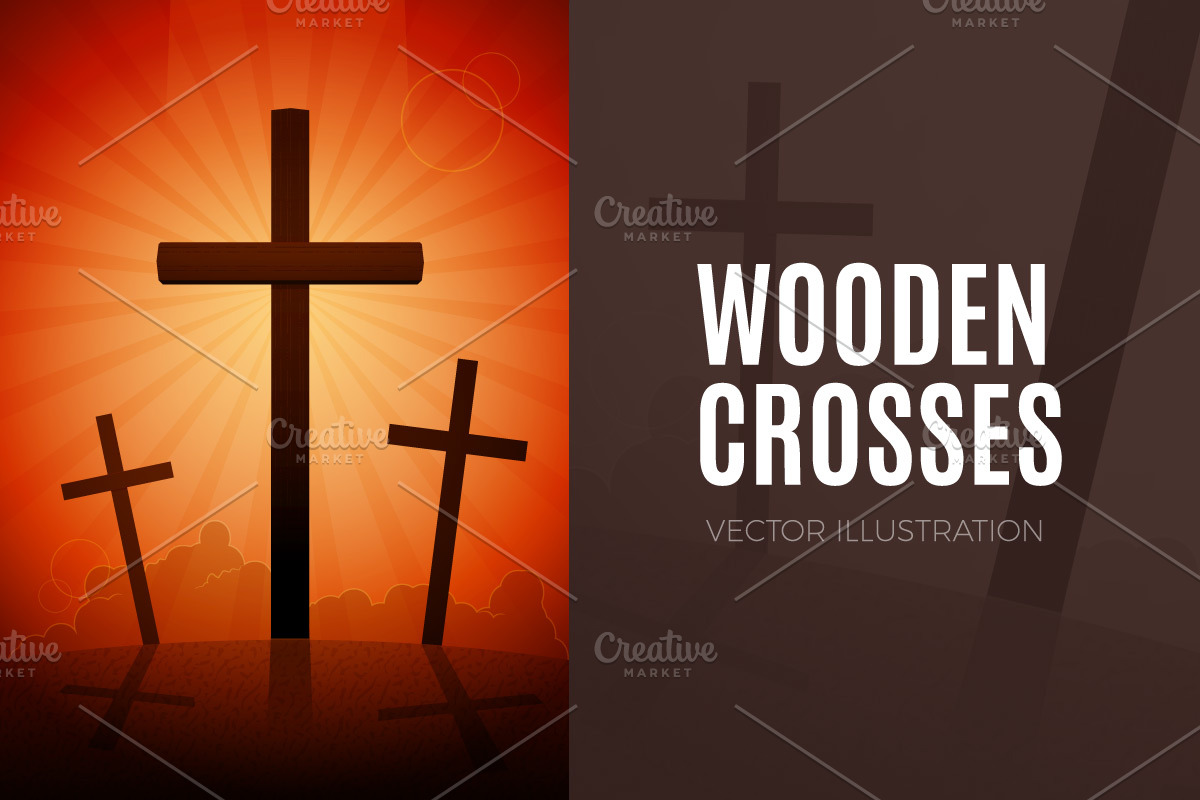 Wooden Crosses in Illustrations - product preview 8