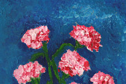 Carnation flowers. Acrylic on canvas