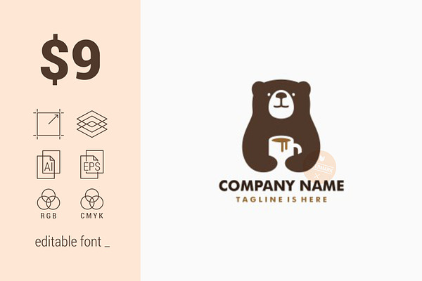 Bear Coffee Mug Logo