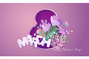 Happy womens day 8 March card paper