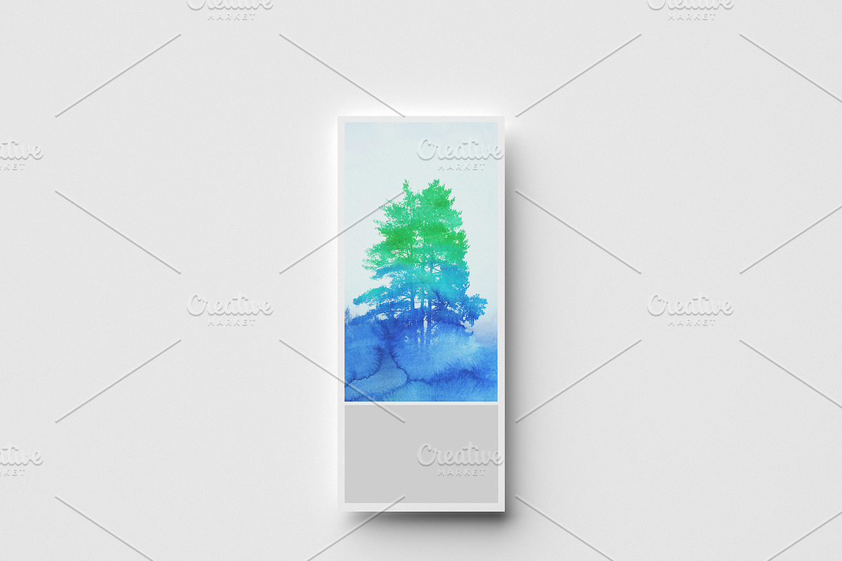 Watercolor illustration. Pine tree in Illustrations - product preview 8