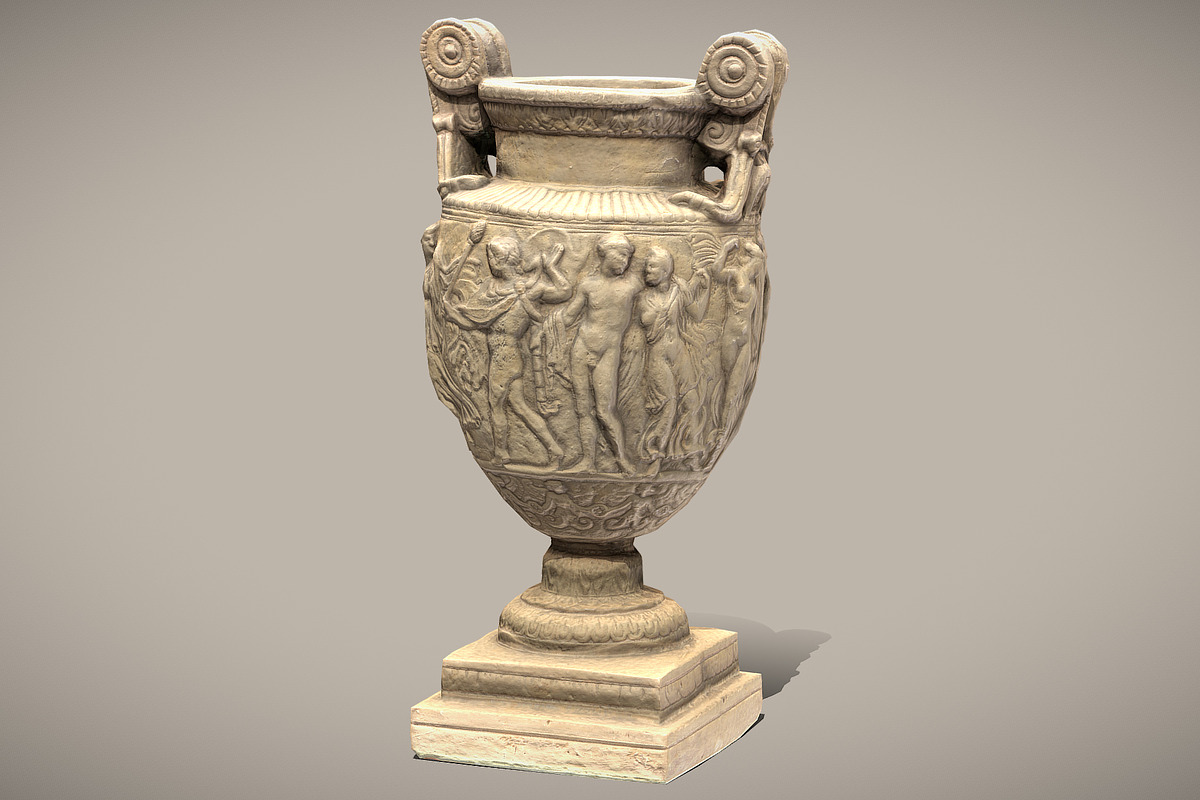 Ancient roman greek vase with LODs in Appliances - product preview 8