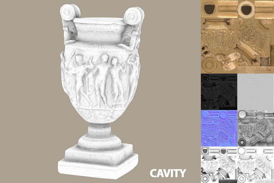 Ancient roman greek vase with LODs in Appliances - product preview 5