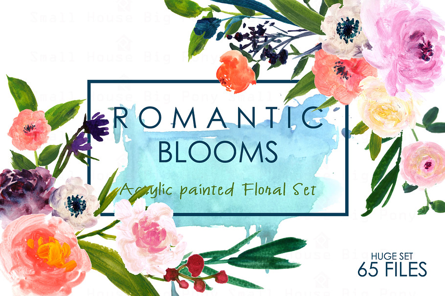Romantic Blooms-Watercolor Clip Art