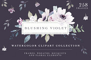 Blushing Violet Watercolor Clipart