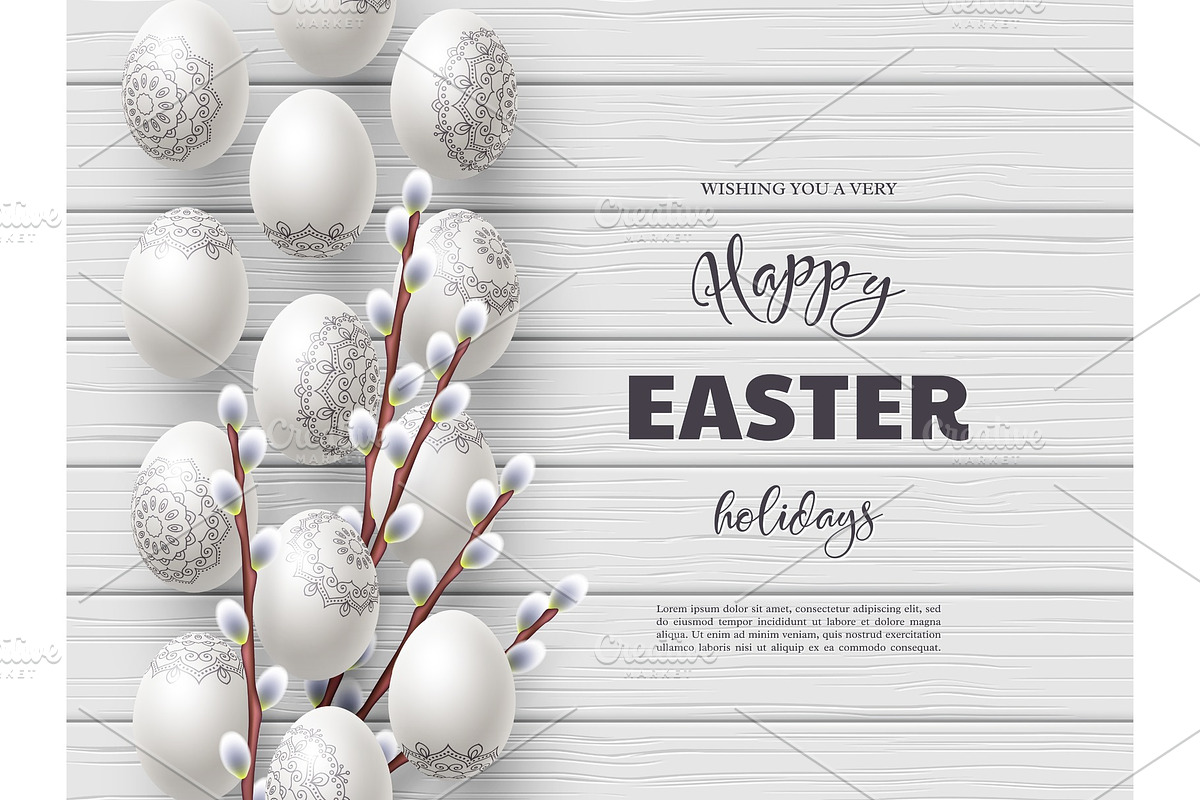 Happy Easter holiday composition. in Illustrations - product preview 8