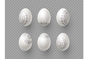 3d Easter eggs with handdrawn