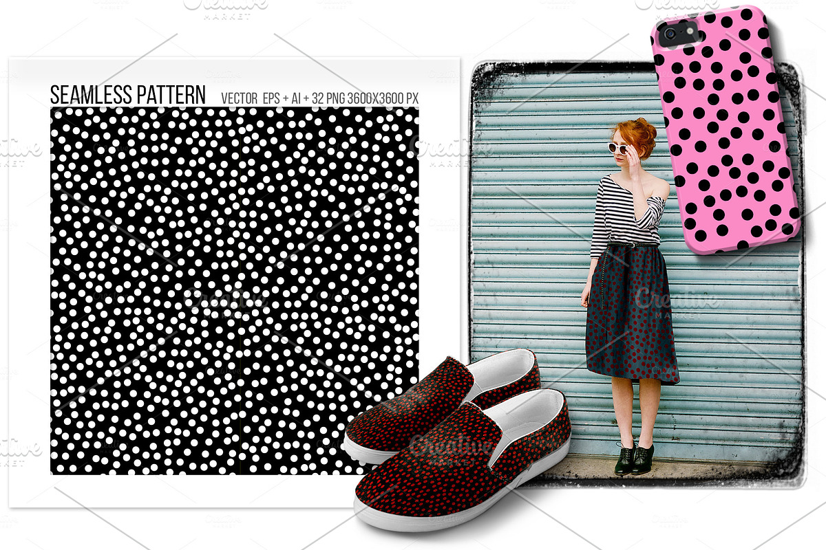 Seamless mod polka dot pattern. in Patterns - product preview 8