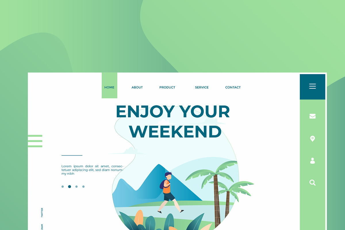 Enjoy Weekend - Banner &Landing Page in Web Elements - product preview 8