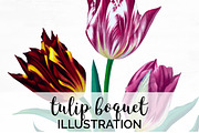 tulip boquet Vintage Flowers
