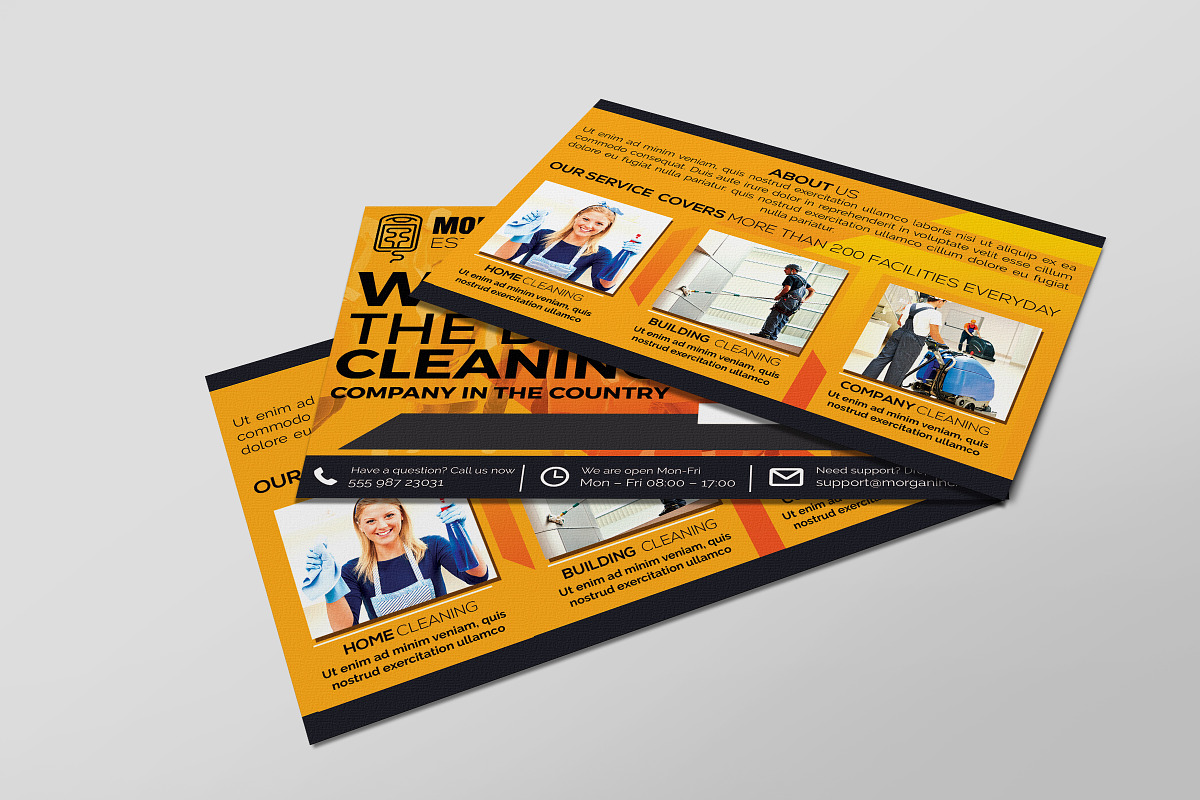 Cleaning Service Company PostCard in Postcard Templates - product preview 8