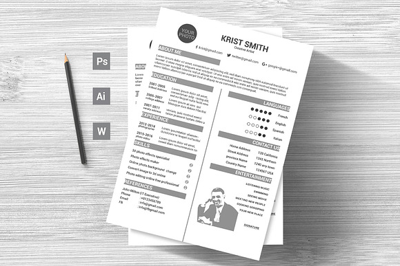 Clean Cv-Resume in Resume Templates - product preview 12