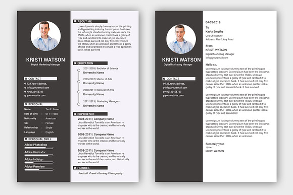 Resume Template / CV in Resume Templates - product preview 3