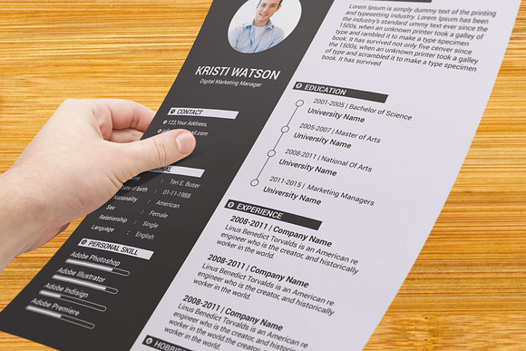 Resume Template / CV in Resume Templates - product preview 6