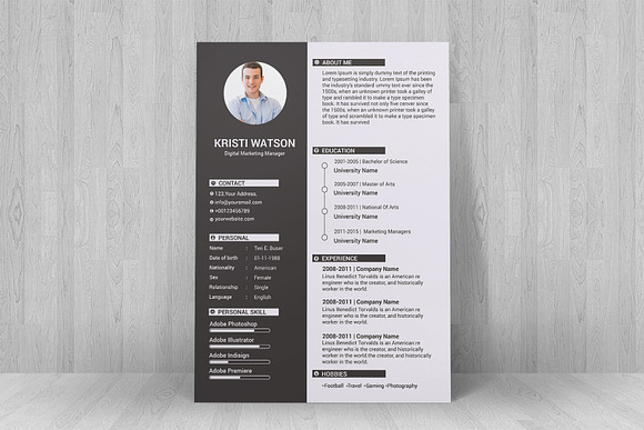 Resume Template / CV in Resume Templates - product preview 9