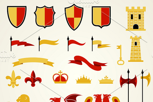 Heraldic elements and emblems
