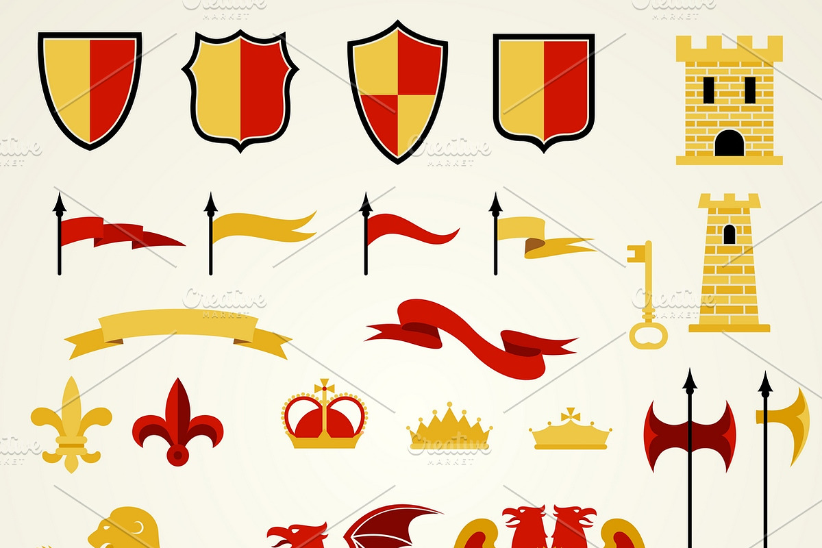 Heraldic elements and emblems in Icons - product preview 8