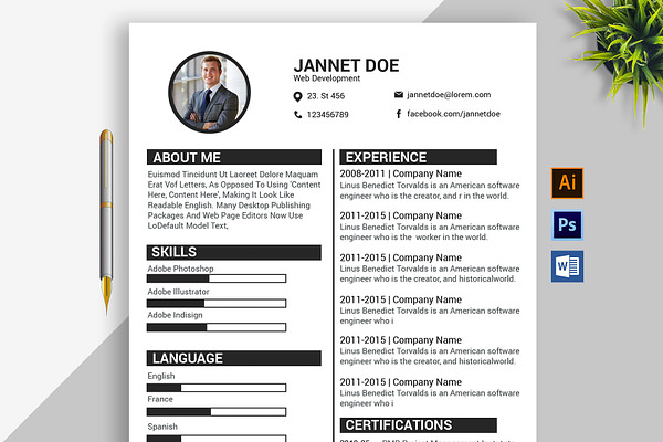 Minimal Resume/CV Template 