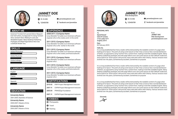 Minimal Resume/CV Template  in Resume Templates - product preview 3