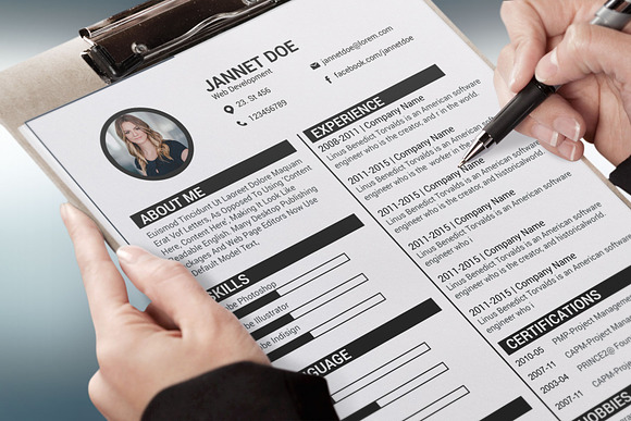 Minimal Resume/CV Template  in Resume Templates - product preview 7