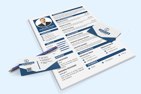 Professional Resume / CV Template in Resume Templates - product preview 1