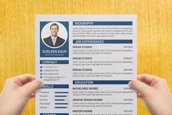 Professional Resume / CV Template in Resume Templates - product preview 7