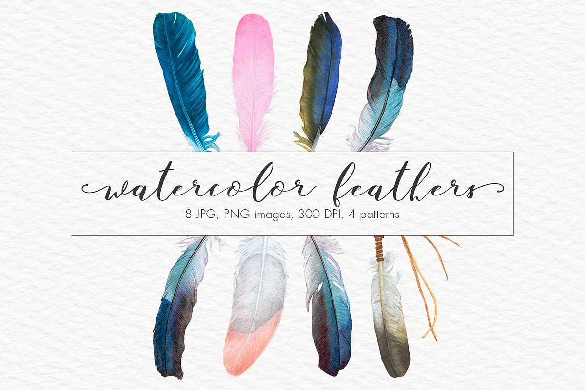 Watercolor Feathers in Illustrations - product preview 8