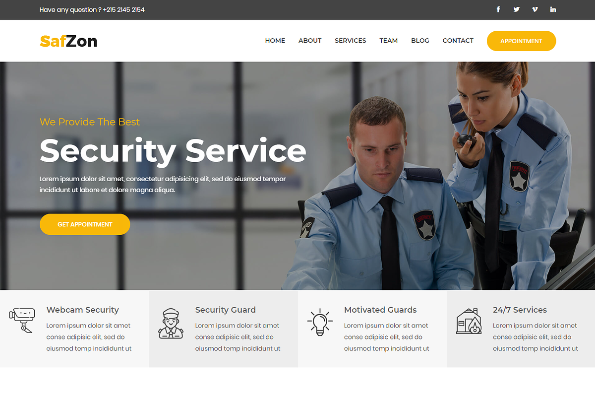SafZon -Security Guard HTML Template in HTML/CSS Themes - product preview 8