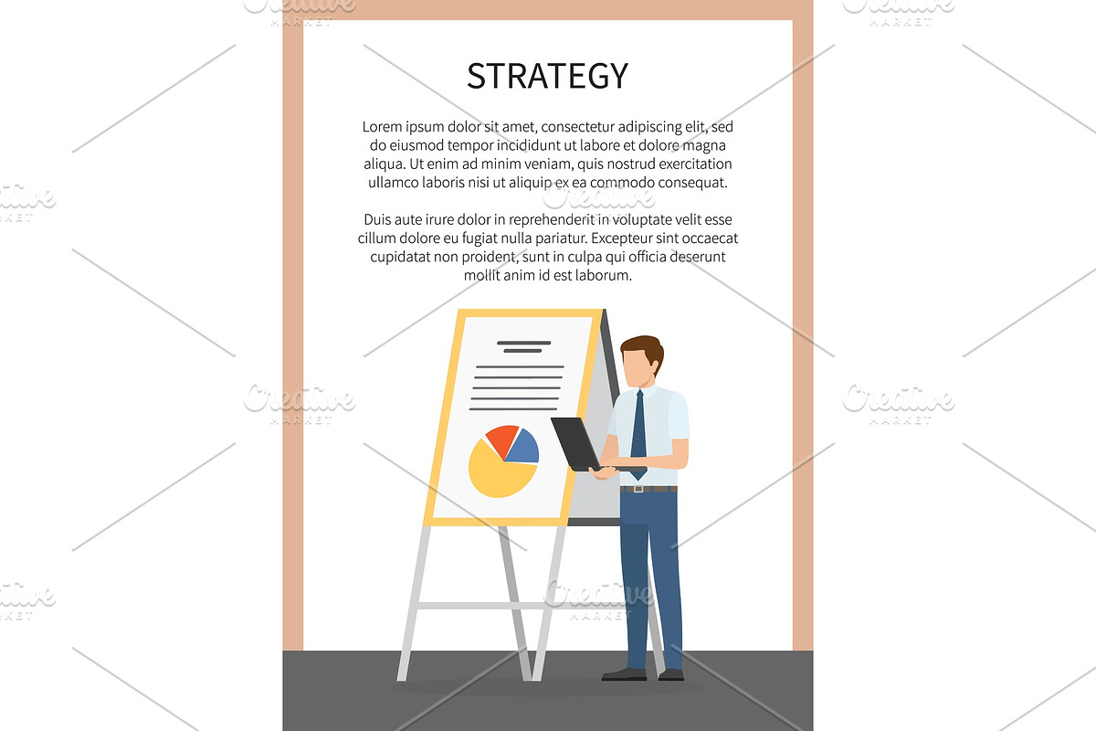 Strategy Concept Poster with Male in Illustrations - product preview 8