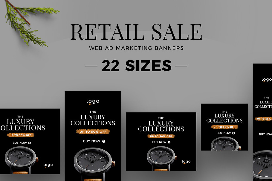 Retail Sale Web Ad Marketing Banners in Templates - product preview 8