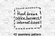 Hand drawn icons+patterns