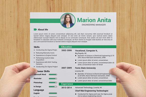 Professional Resume / CV Template in Resume Templates - product preview 2