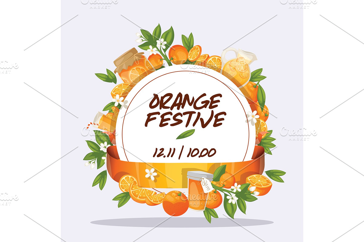 Citrus vector fresh orange fruit in Illustrations - product preview 8
