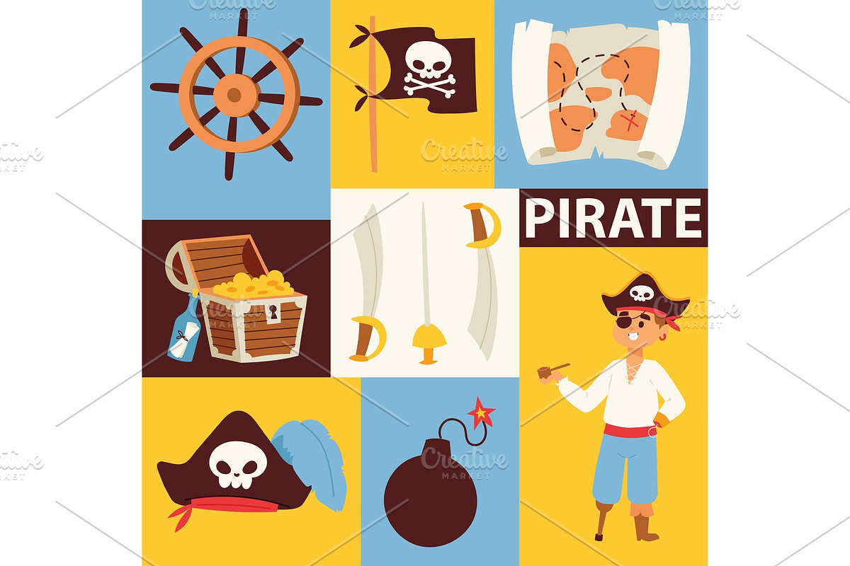Piratic vector pirating chest and in Illustrations - product preview 8